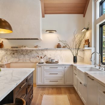 IRG Stone - IRG Calacatta Marble installed in Lafayette Kitchen. - Building Supplies Near Me - Sacramento, California