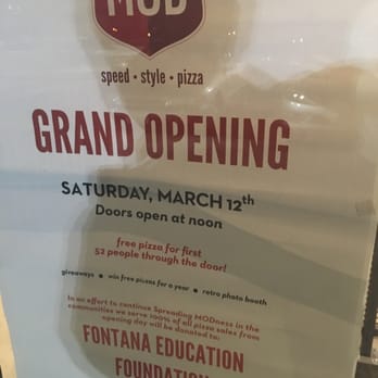MOD Pizza - Grand opening poster - Pizza Near Me - Fontana, California MOD Pizza - Grand opening poster - Pizza Near Me - Fontana, California