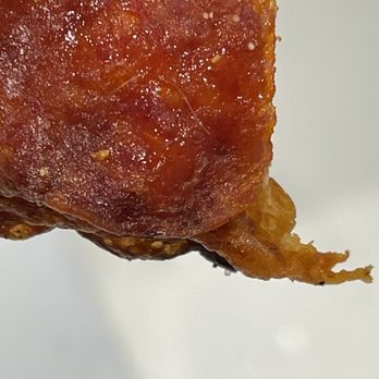 Me-n-Ed's Pizzeria - ows a piece of bacon - Pizza Near Me - Clovis, California