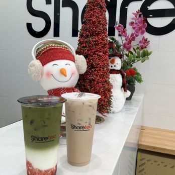 Sharetea - Blueberry matcha with milk and classic milk tea - Bubble Tea Near Me - Honolulu, Hawaii