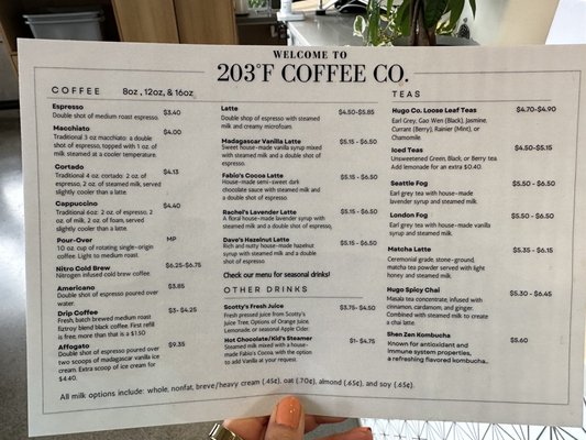 Menu photo 5 203° Farenheit Coffee Seattle, WA Menu photo 5 203° Farenheit Coffee Seattle, WA