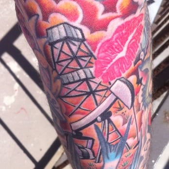 Tattoo Royale - Some oil fields to finish off my arms. - Tattoo Near Me - San Diego, California Tattoo Royale - Some oil fields to finish off my arms. - Tattoo Near Me - San Diego, California