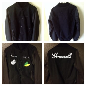 American Stitch - A then and now of my jacket front and back... Went from boring to amazing! - Screen Printing/T-Shirt Printing Near Me - Las Vegas, Nevada