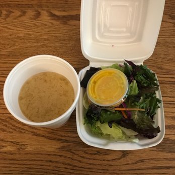 Sushigo - Miso Soup and Green Salad - Sushi Bars Near Me - Mahwah, New Jersey