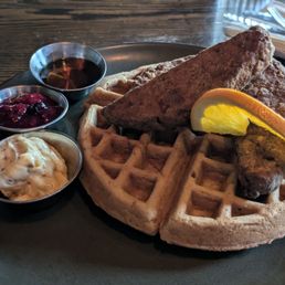 Vegan waffles and chicken Vegan waffles and chicken