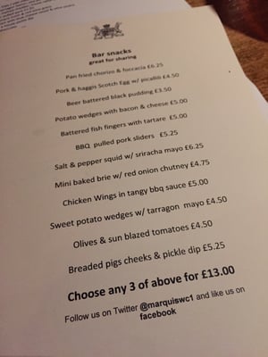 Menu photo 6 The Marquis Cornwallis London, XGL Menu photo 6 The Marquis Cornwallis London, XGL