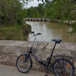 Enchanté - Ride ahead of the barge on a bike.