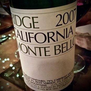 D'Parma Restaurant - BYOB: 2007 Ridge Monte Bello - Italian Near Me - Winthrop, Massachusetts