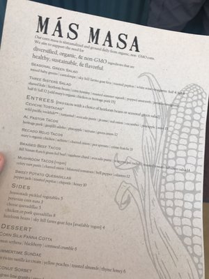 Menu photo 4 Mas Masa Fairfax, CA