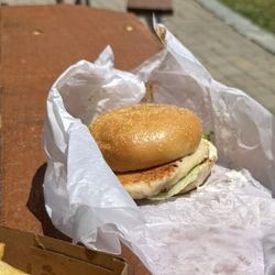 Hume Lake Snack Shop - Chicken sandwich with ranch and no tomato.