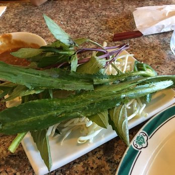 Pho Xe Lua - Saw leaves! You know the Phö is good if they serve saw leaves as part of their condiments! - Vietnamese Near Me - Sacramento, California
