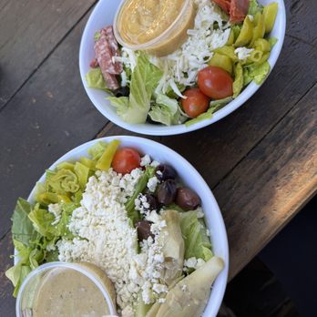 LouEddie's Pizza - Greek salad and antipasto salad - Pizza Near Me - Skyforest, California