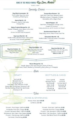 Menu photo 7 White Tarpon Key West, FL Menu photo 7 White Tarpon Key West, FL