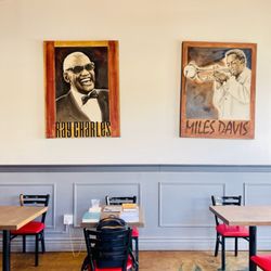 Ryan Bros Coffee - Beautiful indoor seating area with Legends on the wall