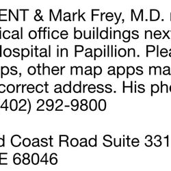 Mark Frey, MD - Advanced Ent - Change of address
