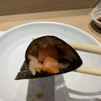 Hand Roll Factory - Salmon Hand Roll, Part of 6 Hand Roll Set, $31 prior to tax - Sushi Bars Near Me - West Covina, California Hand Roll Factory - Salmon Hand Roll, Part of 6 Hand Roll Set, $31 prior to tax - Sushi Bars Near Me - West Covina, California