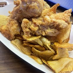 Sgt Pepper's Chicken - 2 piece chicken strip basket with the best crispy potato chips made fresh.