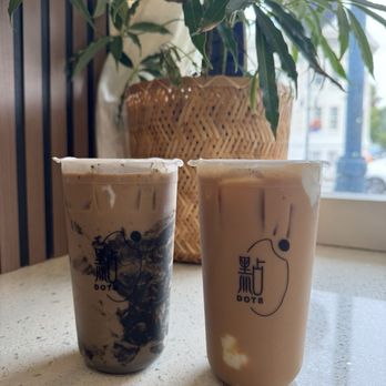 Dots Boba - Black Sesame Milk Tea with Mochi Hong Kong Milk Tea - Bubble Tea Near Me - San Francisco, California