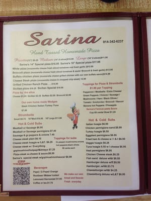 Menu photo 2 Sarina's Pizza & Restaurant Philipsburg, PA