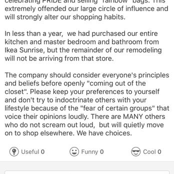 IKEA - Correcting a negative feedback that is so inaccurate and full of hate - Tarja N - Furniture Stores Near Me - Sunrise, Florida