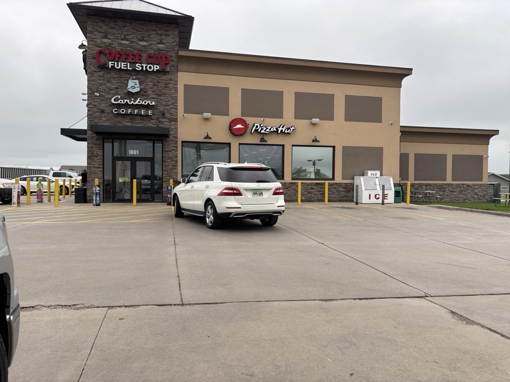 Coffee Cup Fuel Stop Logo