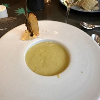 Coyote Cafe - Green chili bisque - New American Near Me - Santa Fe, New Mexico