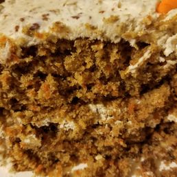 Carrot cake had lots of carrots and tons of nuts. Carrot cake had lots of carrots and tons of nuts.