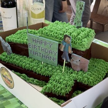 LK’s Bake Shop - Minecraft themed birthday cake. Paper toppers were moved around by kids. - Desserts Near Me - Pleasant Hill, California LK’s Bake Shop - Minecraft themed birthday cake. Paper toppers were moved around by kids. - Desserts Near Me - Pleasant Hill, California