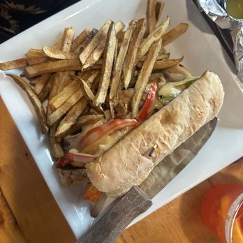Tavern In The Bay - Chicken "Philly" w fries - Cajun/Creole Near Me - Tower, Minnesota Tavern In The Bay - Chicken "Philly" w fries - Cajun/Creole Near Me - Tower, Minnesota