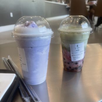 Heuk Hwa Dang - Ube shake and strawberry matcha with boba - Desserts Near Me - Milpitas, California