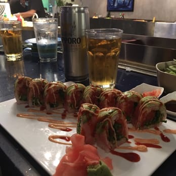 Blue Ginger - My custom birthday roll! No name given by the sushi chef so I tagged it "P.I.M.P. Roll" - Japanese Near Me - Southwest Ranches, Florida Blue Ginger - My custom birthday roll! No name given by the sushi chef so I tagged it "P.I.M.P. Roll" - Japanese Near Me - Southwest Ranches, Florida