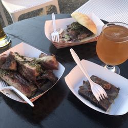 Master Asador Argentinian BBQ - Ribs, skirt steak sandwich and candied bacon brownie