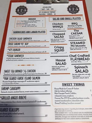 Menu photo 8 475 Restaurant Peachtree Corners, GA