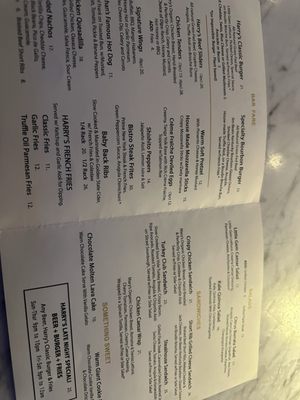 Menu photo 1 Harry's Bar San Francisco, CA