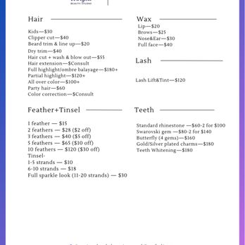 Winged Beauty Studio - This is my price menu - Hair Salons Near Me - Washougal, Washington Winged Beauty Studio - This is my price menu - Hair Salons Near Me - Washougal, Washington