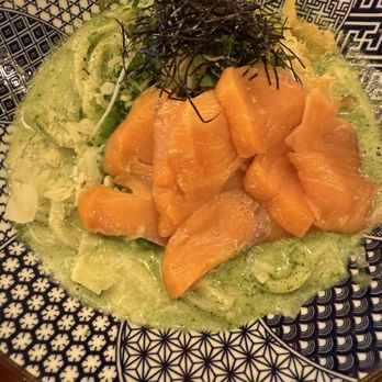 Udon Mugizo - Mountain View - Salmon Spinach Cream Sauce Udon - Japanese Near Me - Mountain View, California