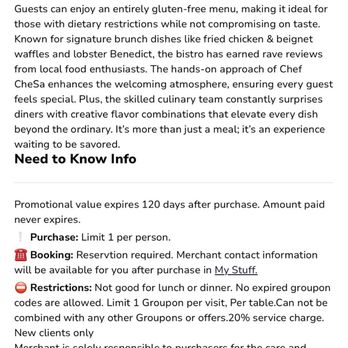 CheSa’s Bistro & Bar - Gluten-Free Near Me - Chicago, Illinois