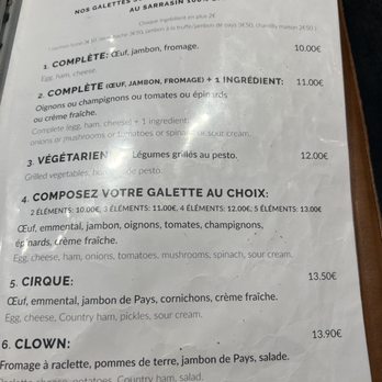 La Crêpe Rit du Clown - Menu - Creperies Near Me - Paris, 75 La Crêpe Rit du Clown - Menu - Creperies Near Me - Paris, 75