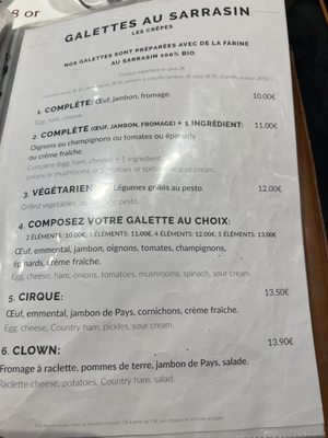 Menu photo 2 La Crêpe Rit du Clown Paris, 75 Menu photo 2 La Crêpe Rit du Clown Paris, 75