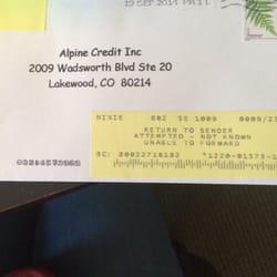 Alpine Credit - My point. We have now sent to three addresses with the same results   Scum !!!