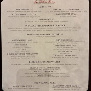 Far Western Tavern - Dinner menu (no prices on the website) - American Near Me - Orcutt, California