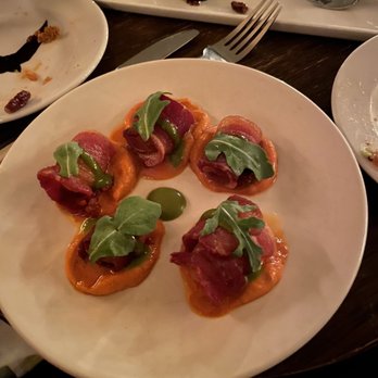 Swift's Attic - Bacon wrapped dates - New American Near Me - Austin, Texas Swift's Attic - Bacon wrapped dates - New American Near Me - Austin, Texas