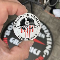 Roulette Printing - Challenge coins for Roy & Dots Towing