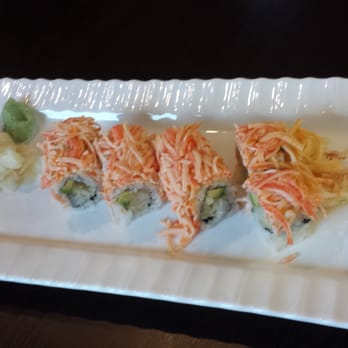 Ahi Sushi - Angel Roll shrimp tempura, avocado, inside, spicy crab meat on the top - Japanese Near Me - Philadelphia, Pennsylvania Ahi Sushi - Angel Roll shrimp tempura, avocado, inside, spicy crab meat on the top - Japanese Near Me - Philadelphia, Pennsylvania