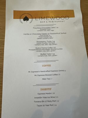 Menu photo 1 Limewood Bar & Restaurant Berkeley, CA Menu photo 1 Limewood Bar & Restaurant Berkeley, CA