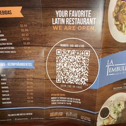 La Tembuleña - Latin Grill - Menu as of 5/07/22