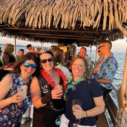 Tiki Boat Long Island - The 3 Amigo's enjoying a "Happy Hour" Cruise.
