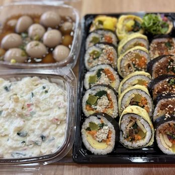 Baro Gimbap - Quail Eggs, Potato Salad, and Kimbap. - Korean Near Me - Fullerton, California Baro Gimbap - Quail Eggs, Potato Salad, and Kimbap. - Korean Near Me - Fullerton, California