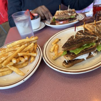 The Arlington Restaurant & Diner - Turkey Club with French fries - Diners Near Me - Arlington, Massachusetts