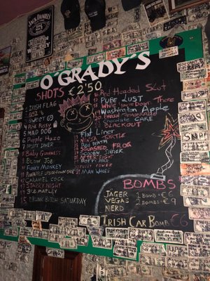 Menu photo 1 O'Grady's Irish Bar Rota, CA
